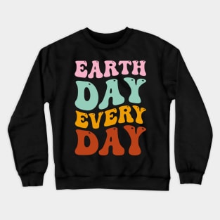 Earth Day Every Day Retro Vintage Sunset Happy Earth Day Crewneck Sweatshirt